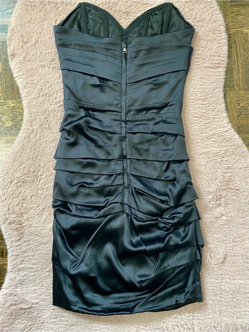 Vintage Dolce & Gabbana Black Silk Ruched Corset Cocktail Dress 38 - Picture 6 of 9